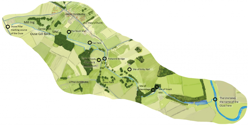 Pictorial map of Ousegill Beck, click image to enlarge.